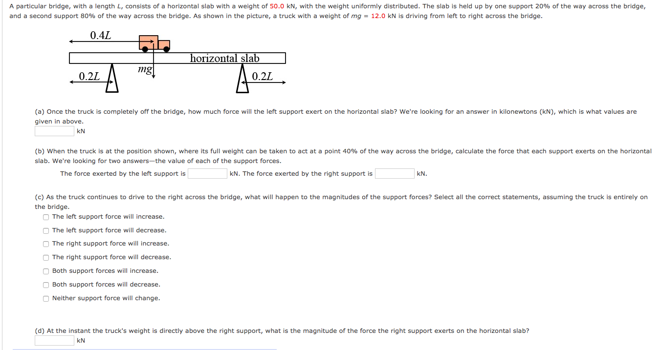 Solved A particular bridge, with a length L, consists of a | Chegg.com