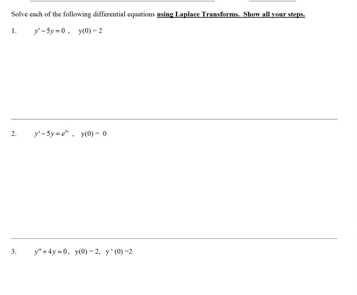 Solved Solve Each Of The Following Differential Equations | Chegg.com