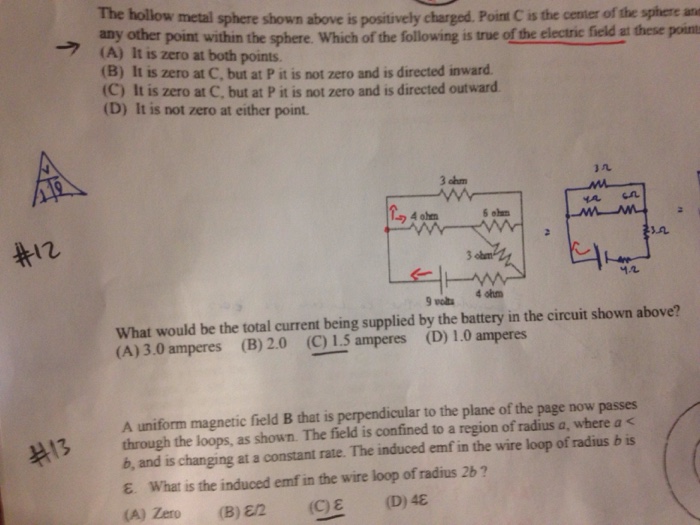 Solved The hollow metal sphere shown above is positively