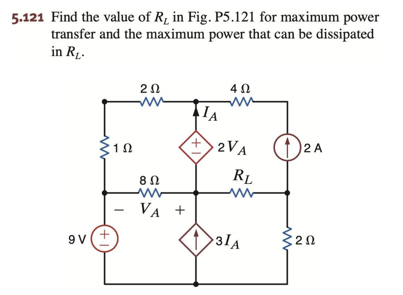 solved-5-121-find-the-value-of-rl-in-fig-p5-121-for-maximum-chegg