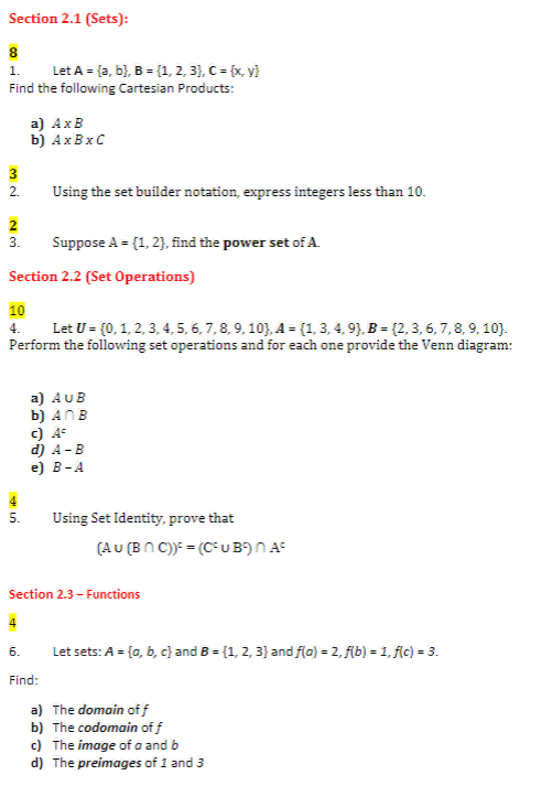 Solved Find The Following Cartesian Products: A) A×B B) | Chegg.com