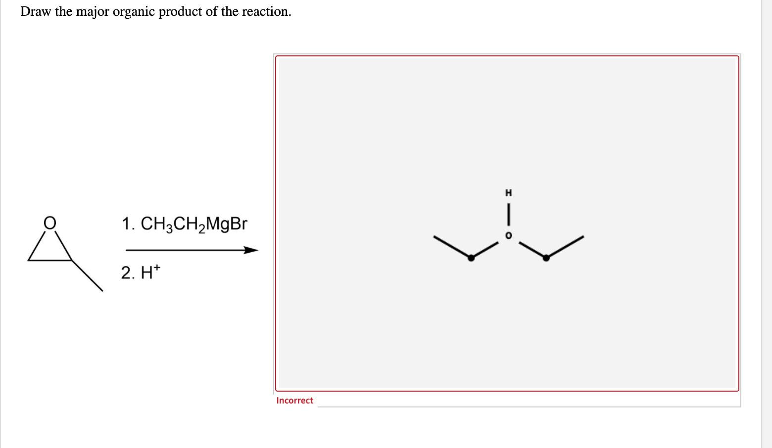 Solved Draw the major organic product of the reaction. H 1.