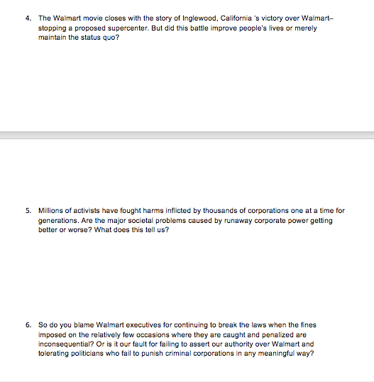 Walmart "The high cost of low price" 4. The