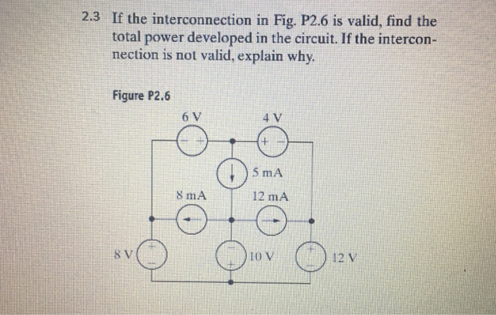 Solved 2.1 A) Is The Interconnection Of Ideal Sources In The | Chegg.com