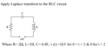Solved Apply Laplace transform to the RLC circuit с HH R ell | Chegg.com