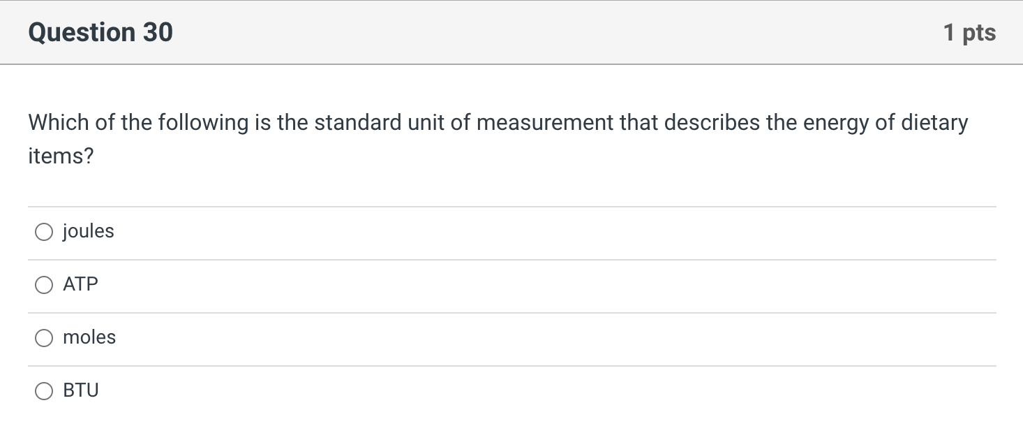 Solved Which of the following is the standard unit of | Chegg.com