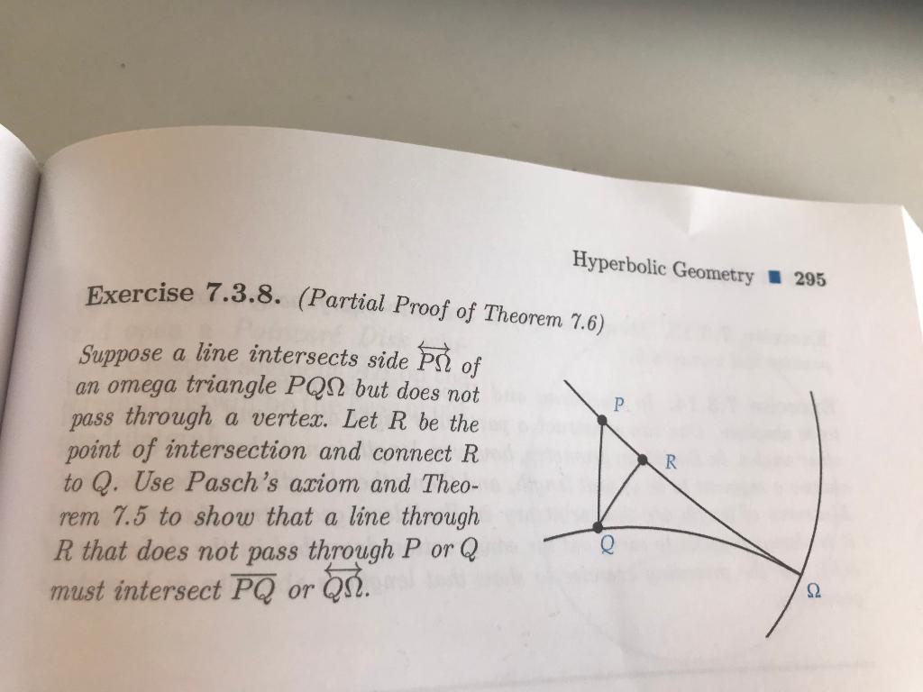 Hyperbolic Geometry 1295 Exercise 7.3.8. (Partial | Chegg.com