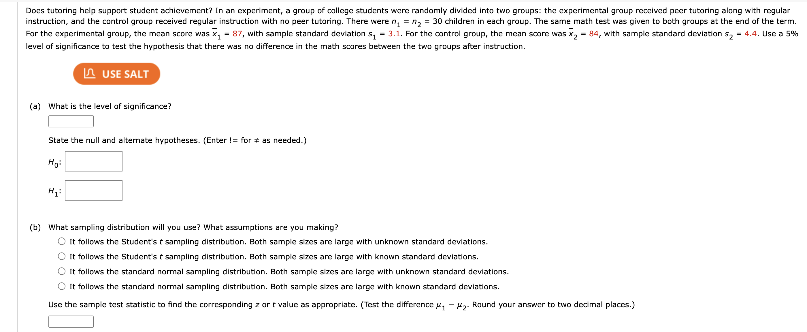 Solved level of significance to test the hypothesis that | Chegg.com