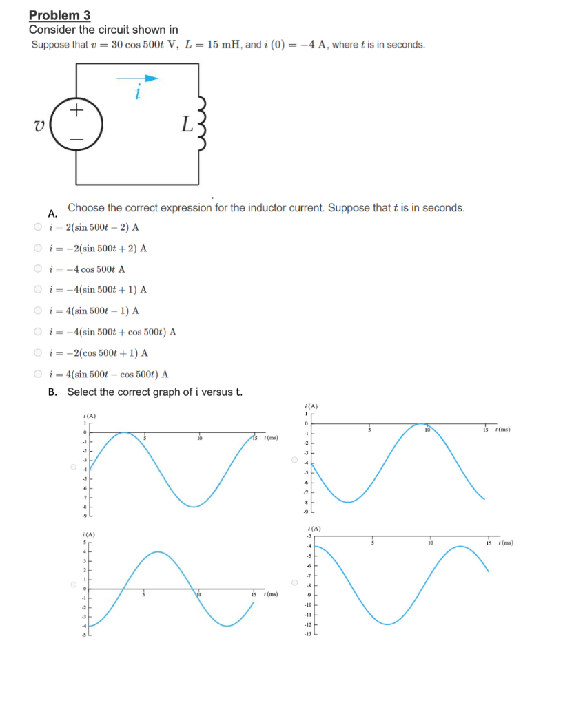 Solved Problem 3 Consider the circuit shown in Suppose that | Chegg.com