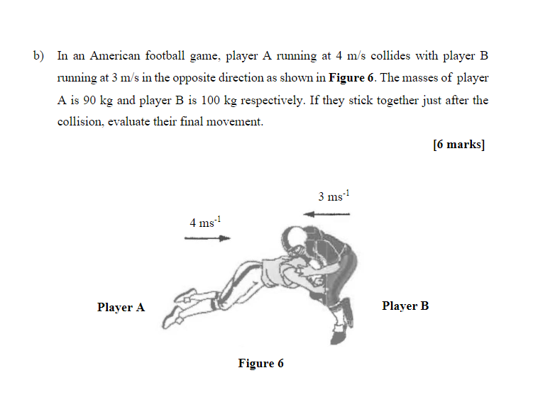 Solved B) In An American Football Game, Player A Running At | Chegg.com