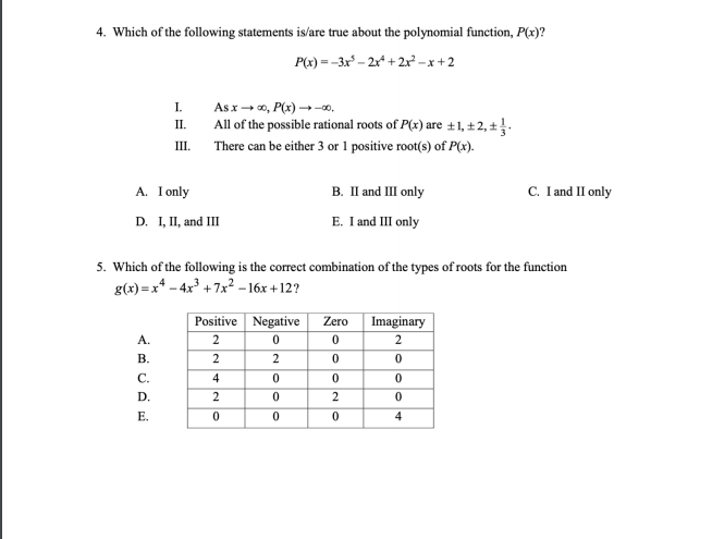 Solved 1 It Is Known That A Polynomial Function F X H Chegg Com