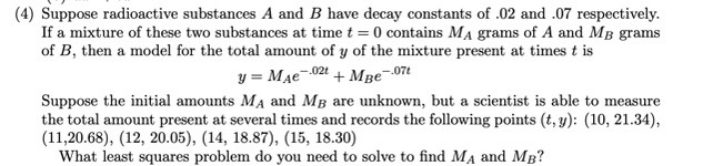 Solved 1) Suppose Radioactive Substances A And B Have Decay | Chegg.com