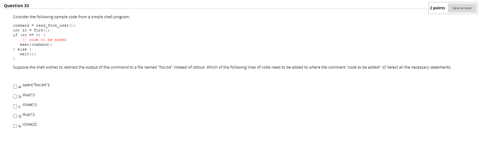 Solved Question 33 2 points Save Answer Consider the | Chegg.com