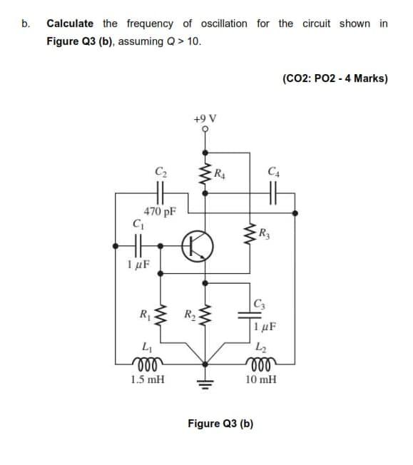 Solved b. Calculate the frequency of oscillation for the | Chegg.com