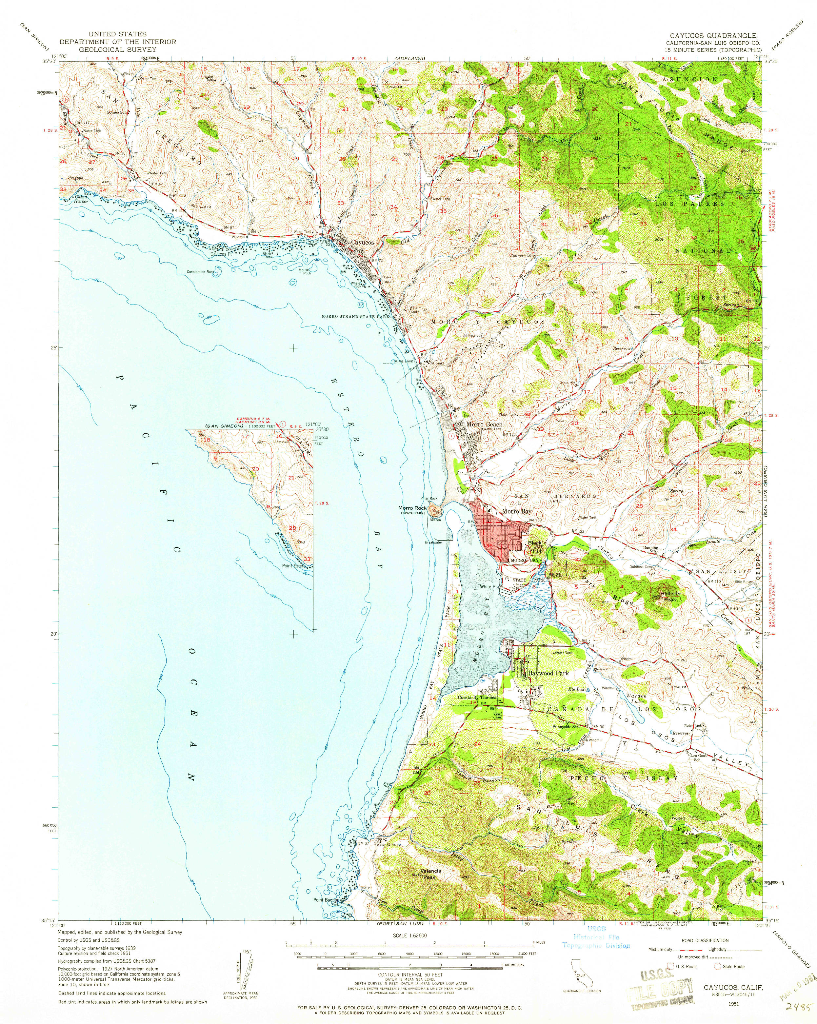 Solved CAYUCOS, CA MAP (1951) 1. ان فنه ف ته د نه Explain | Chegg.com