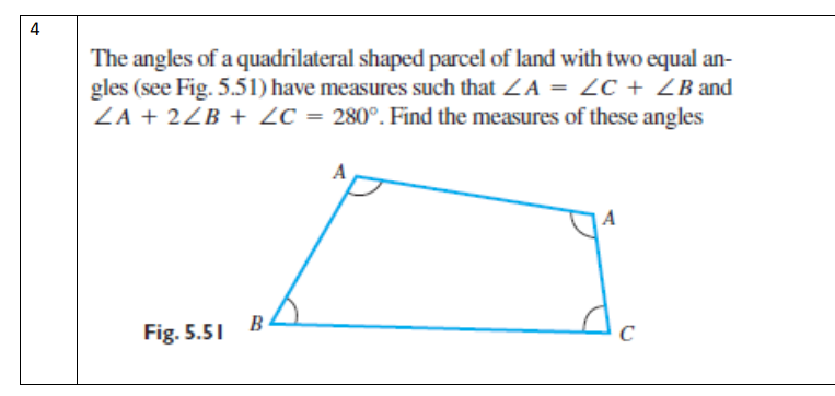 Solved The angles of a quadrilateral shaped parcel of land | Chegg.com