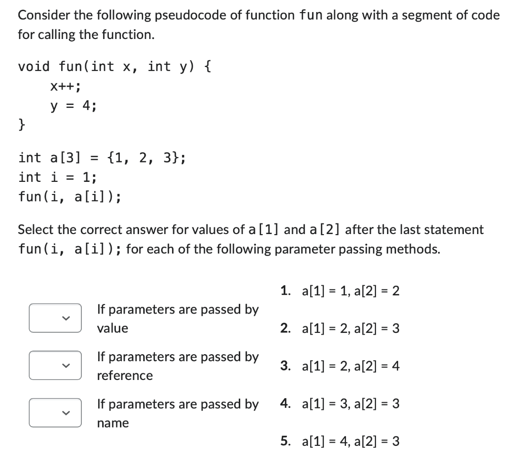 Solved Consider The Following Pseudocode Of Function Fun | Chegg.com