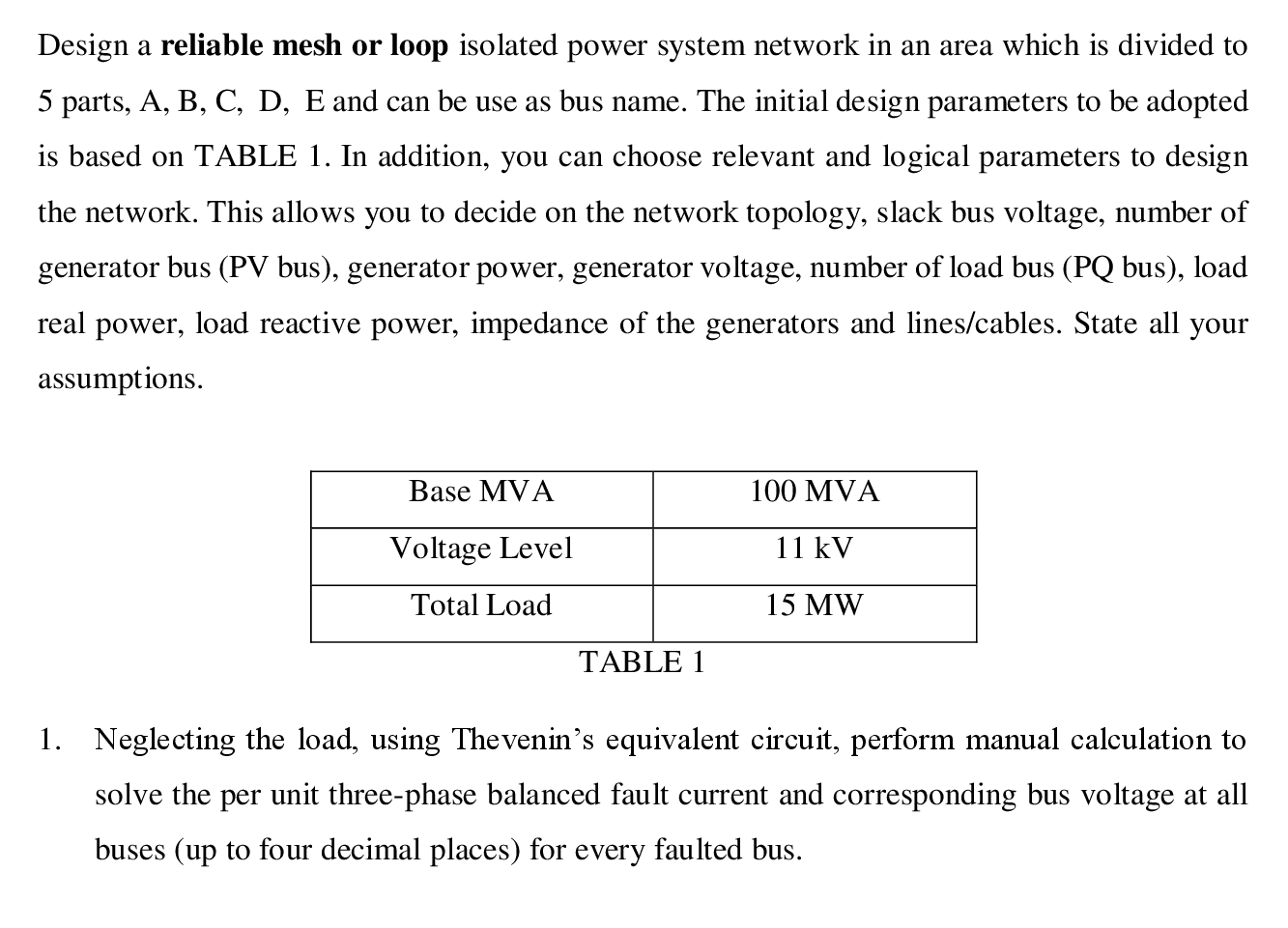 Solved Design a reliable mesh or loop isolated power system | Chegg.com