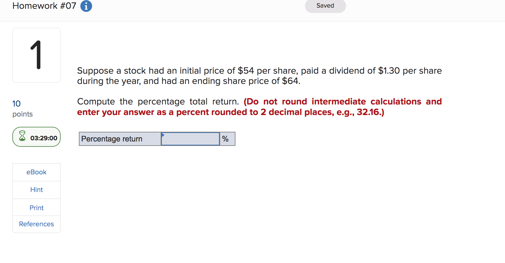 Solved Suppose a stock had an initial price of $54 per | Chegg.com