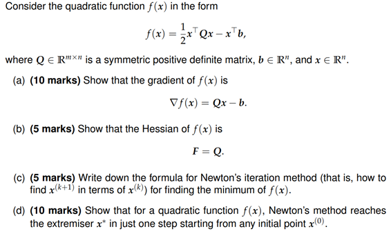 Solved Consider the quadratic function f(x) in the form | Chegg.com