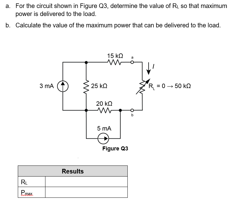 Solved a. For the circuit shown in Figure Q3, determine the | Chegg.com