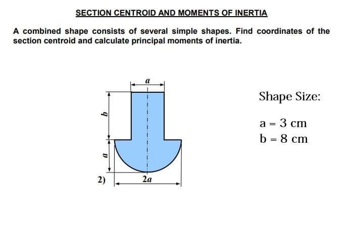 Solved SECTION CENTROID AND MOMENTS OF INERTIA A combined | Chegg.com