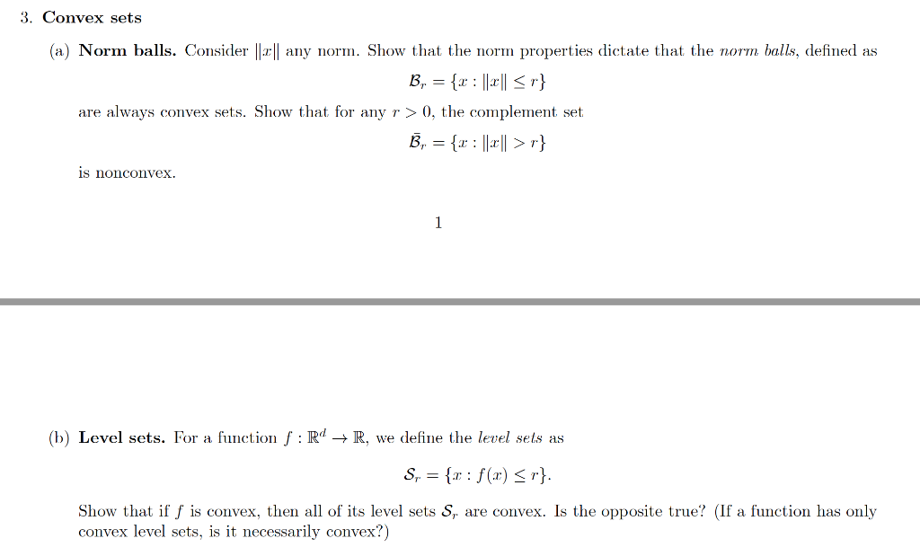 Solved 3. Convex sets (a) Norm balls. Consider 2 any
