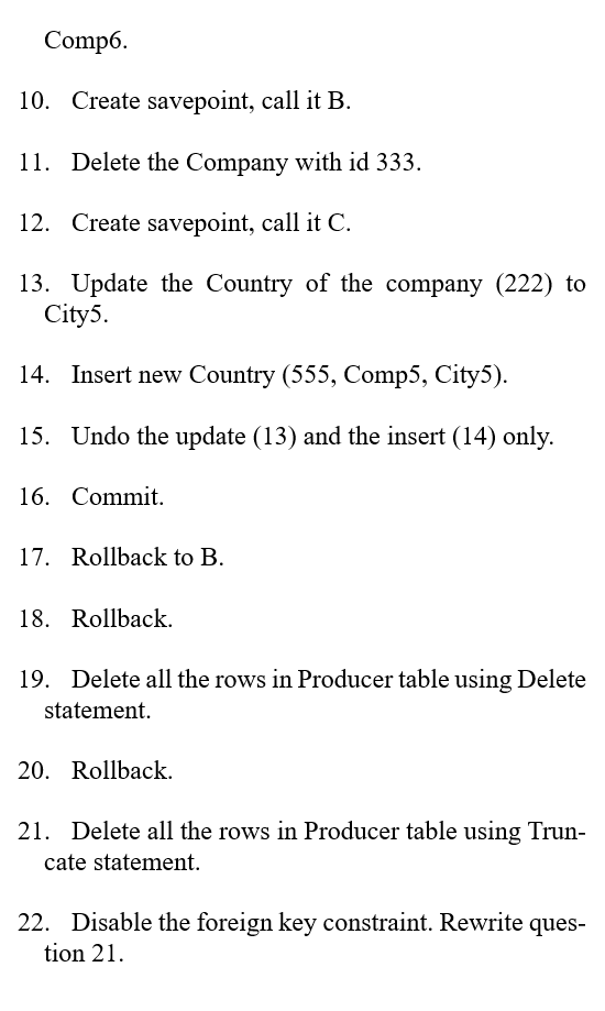 Solved Lab Exercises: Q1) Do The Following: 1. Create Table | Chegg.com