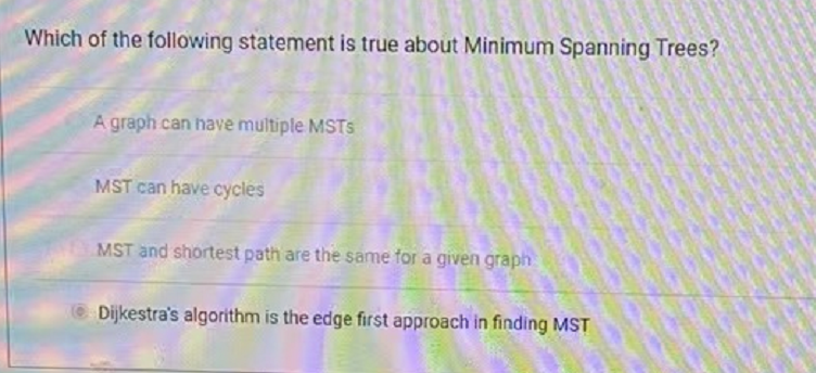 Solved Which of the following statement is true about | Chegg.com