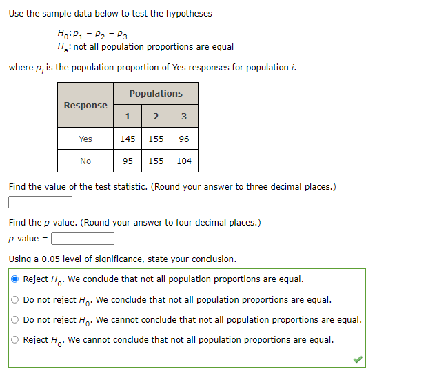Solved Use the sample data below to test the hypotheses HOP, | Chegg.com