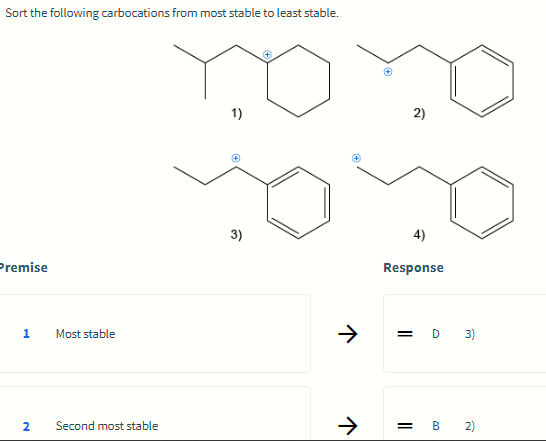 Solved Sort The Following Carbocations From Most Stable To Chegg Com Solved Sort The Following Carbocations From Most Stable To Chegg Com