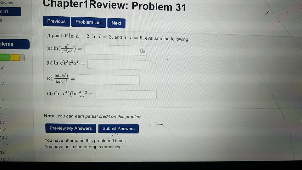 Solved Chapter1Review: Problem 31 Review n 31 Previous | Chegg.com