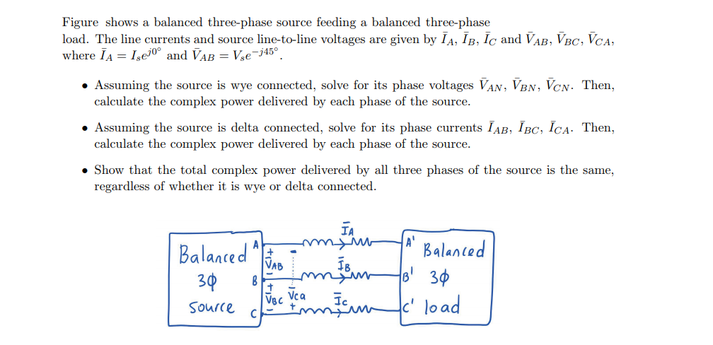 Solved Figure shows a balanced three-phase source feeding a | Chegg.com