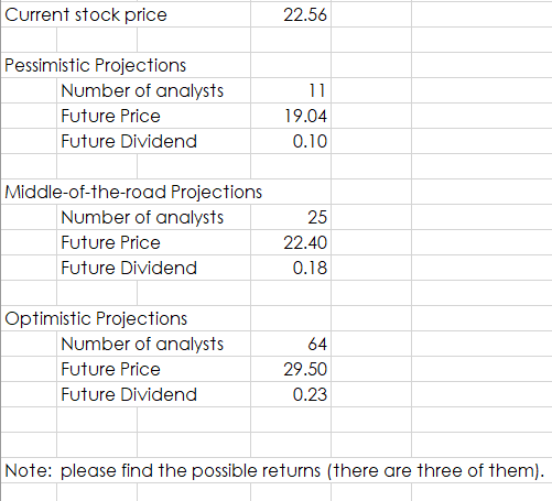 stock price projections