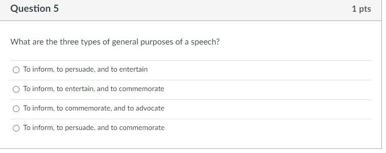 What Are The Three Types Of General Purposes Of A | Chegg.com