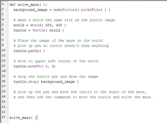 Solved 1) solve_maze( ): What this method lets you do is ask | Chegg.com