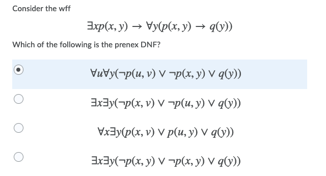 Consider The Wff Exp X Y Vy P X Y 96 Which Chegg Com