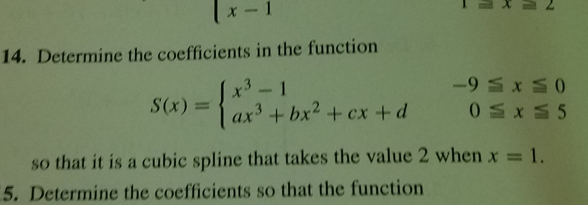 Solved (x-1 14. Determine the coefficients in the function | Chegg.com