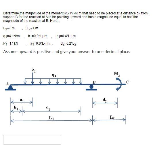 Solved Determine the magnitude of the moment M2 in kN.m that | Chegg.com