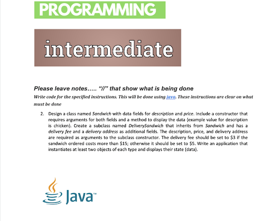 Solved PROGRAMMING intermediate Please leave notes..... 
