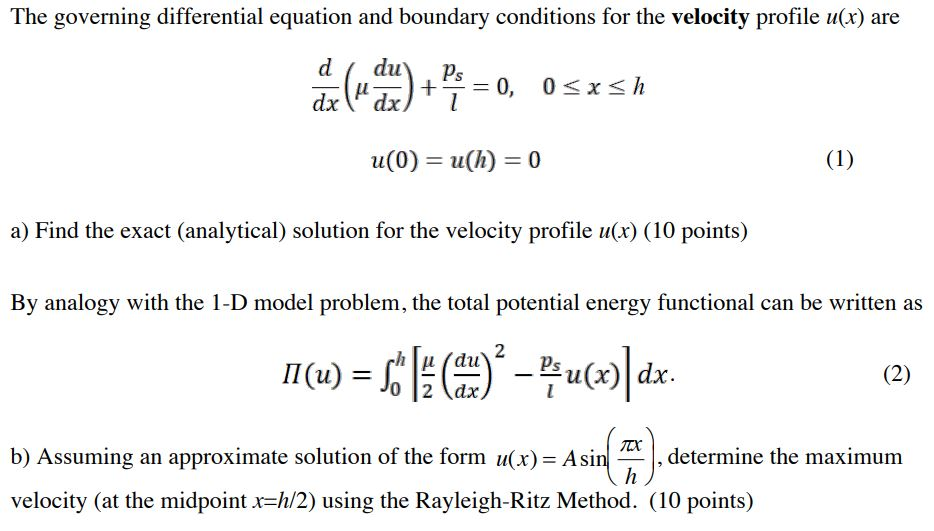 The governing differential equation and boundary | Chegg.com