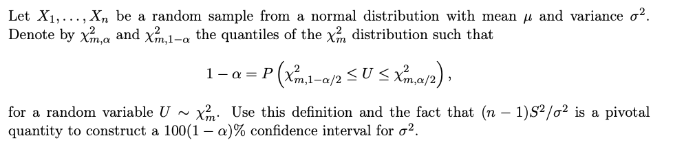 Solved Let X1xn Be A Random Sample From A Normal 1086