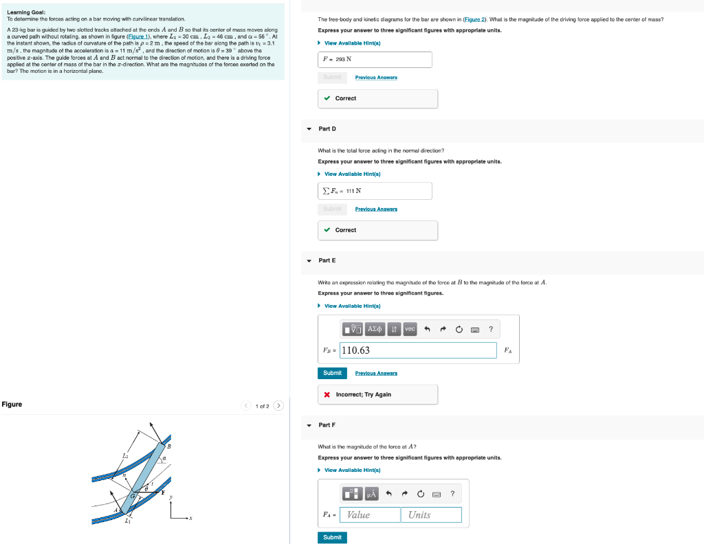 Solved Learning Goal: To determine the forces acting on a | Chegg.com