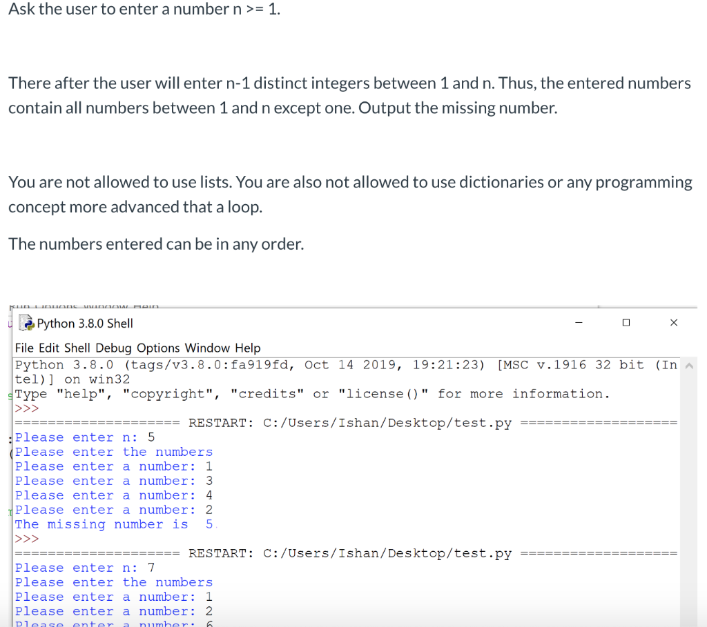 Solved Ask the user to enter a number n >= 1. There after | Chegg.com