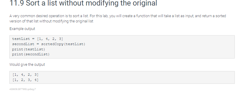 Solved A very common desired operation is to sort a list. | Chegg.com