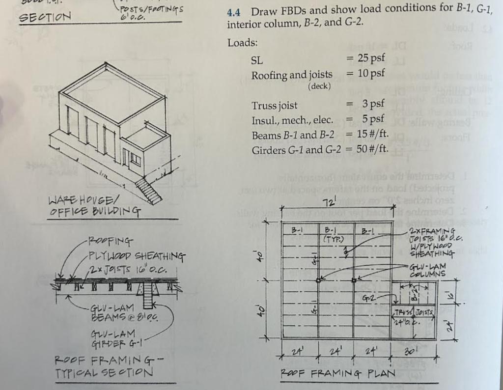 Solved 4.4 Draw FBDs and show load conditions for B-1, G-1, | Chegg.com