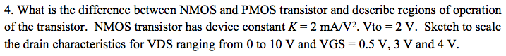 Solved 4. What is the difference between NMOS and PMOS | Chegg.com