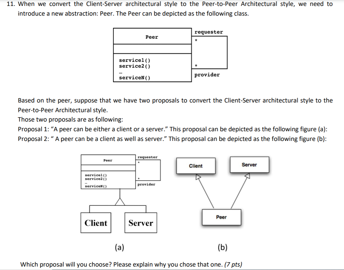 Solved 11. When we convert the Client-Server architectural | Chegg.com