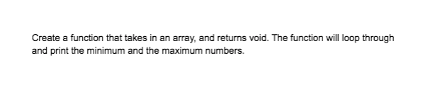 Solved Create a function that takes in an array, and returns | Chegg.com