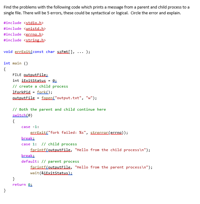 Solved Find the problems with the following code which | Chegg.com